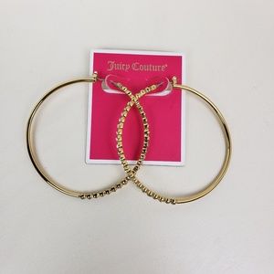 Juicy couture rhinestone gold hoop earrings